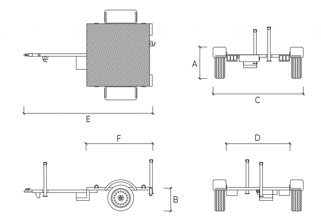 Carro Plano para Baño Químico – Plataforma 120 × 120 cm