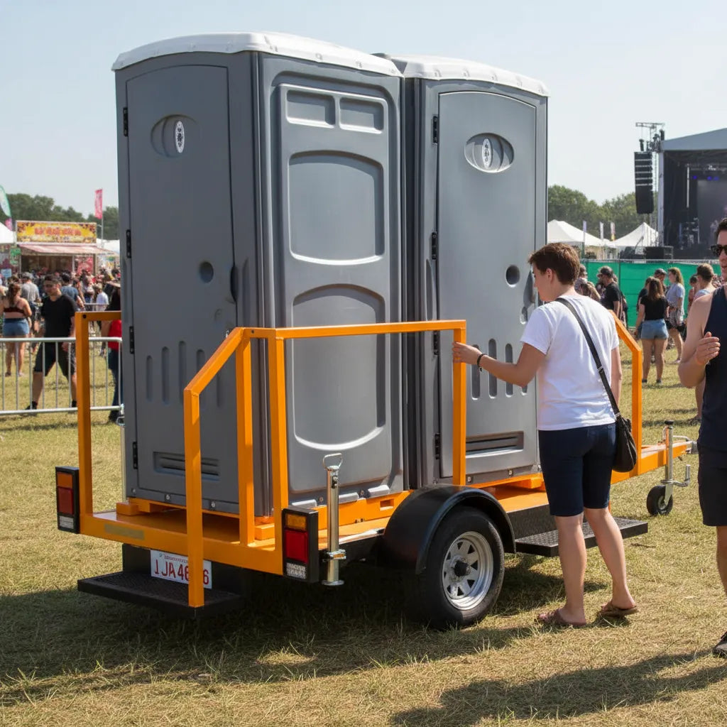 Carro Plano para 2 Baños Químicos – Plataforma 240 cm