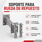 Infografía técnica del soporte para rueda de repuesto